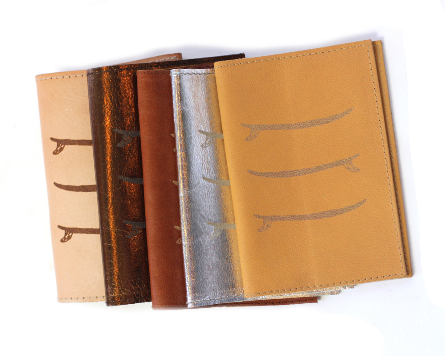 Leather Passport Holder | Surfboard Trio | Assorted colors