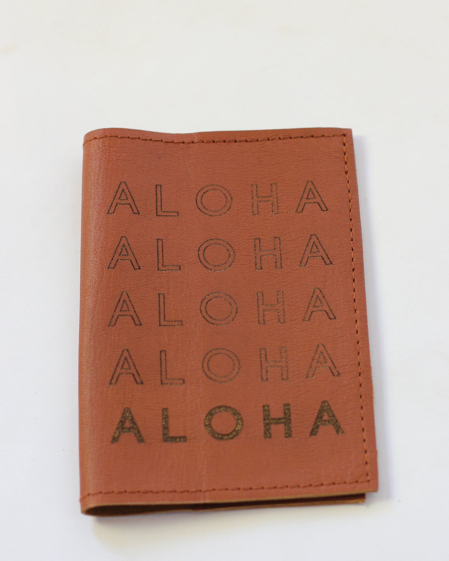 Leather Passport Holder | Infinity Aloha embossed | Assorted colors