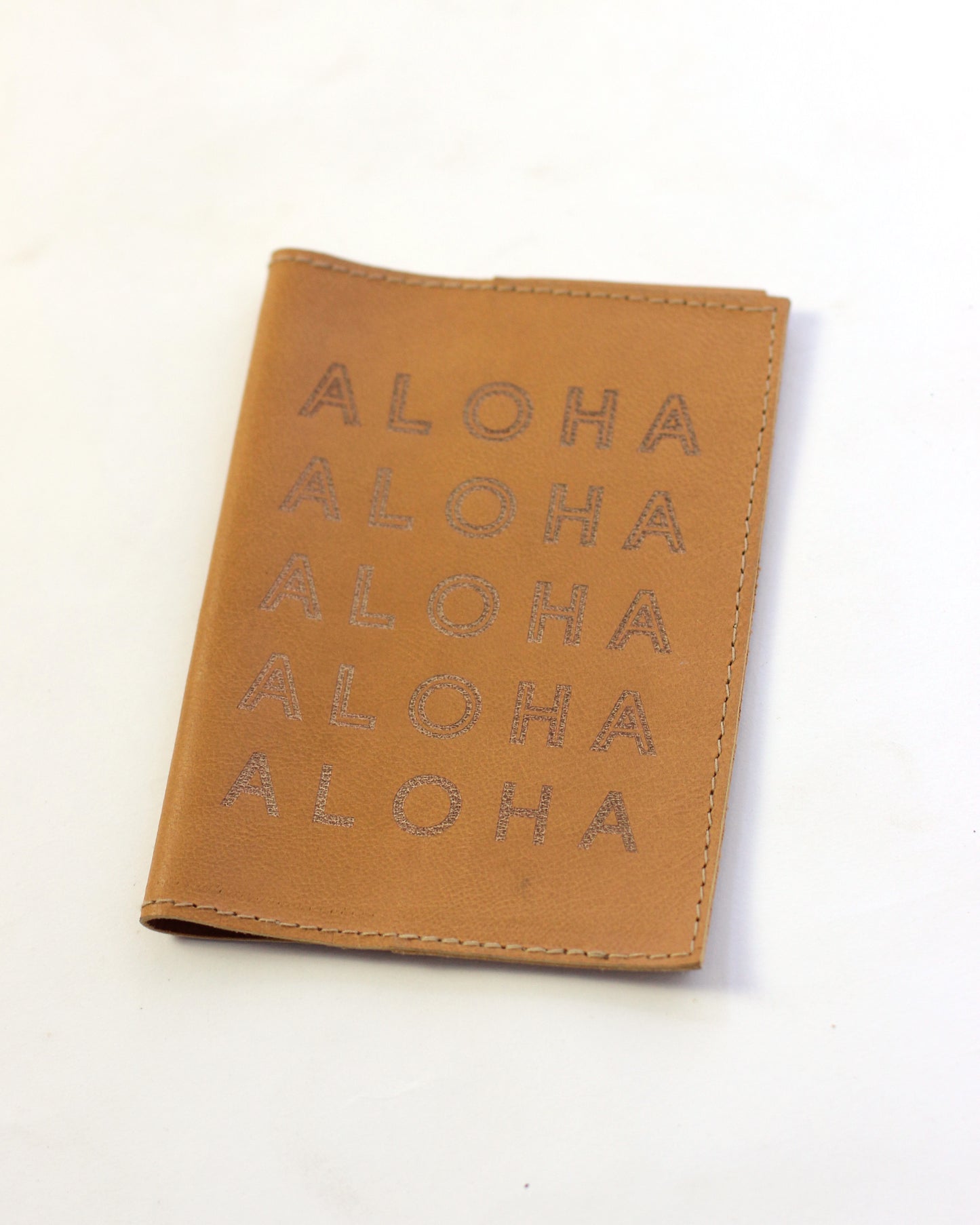 Leather Passport Holder | Infinity Aloha embossed | Assorted colors