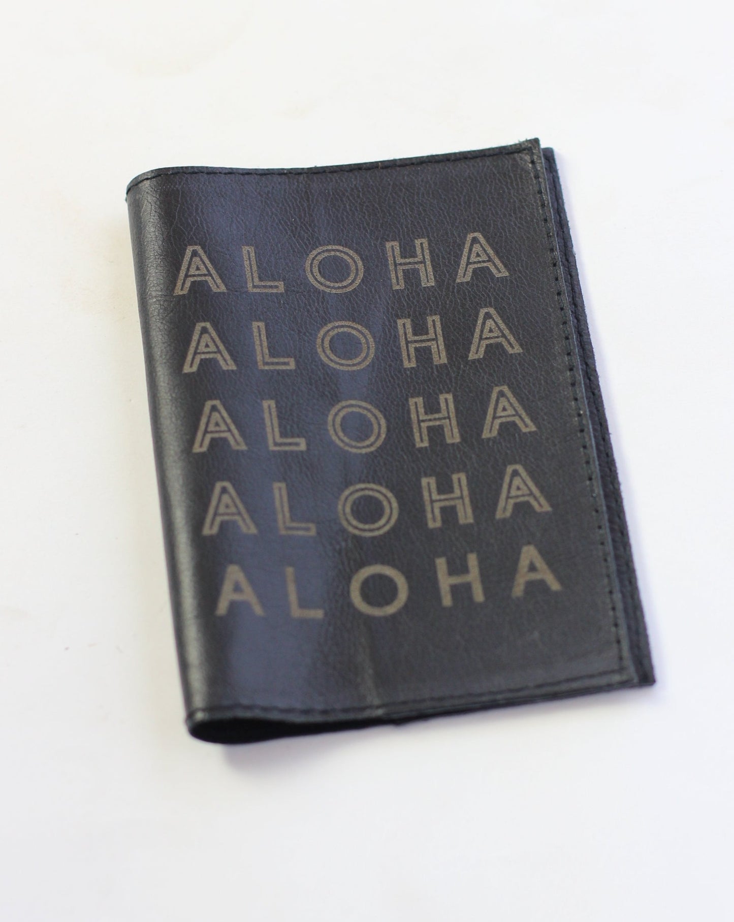 Leather Passport Holder | Infinity Aloha embossed | Assorted colors