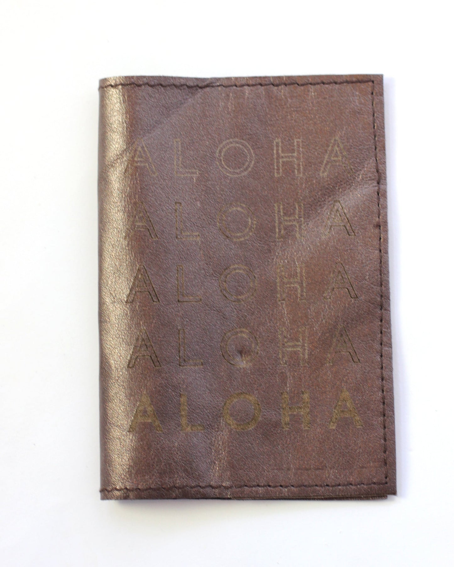 Leather Passport Holder | Infinity Aloha embossed | Assorted colors