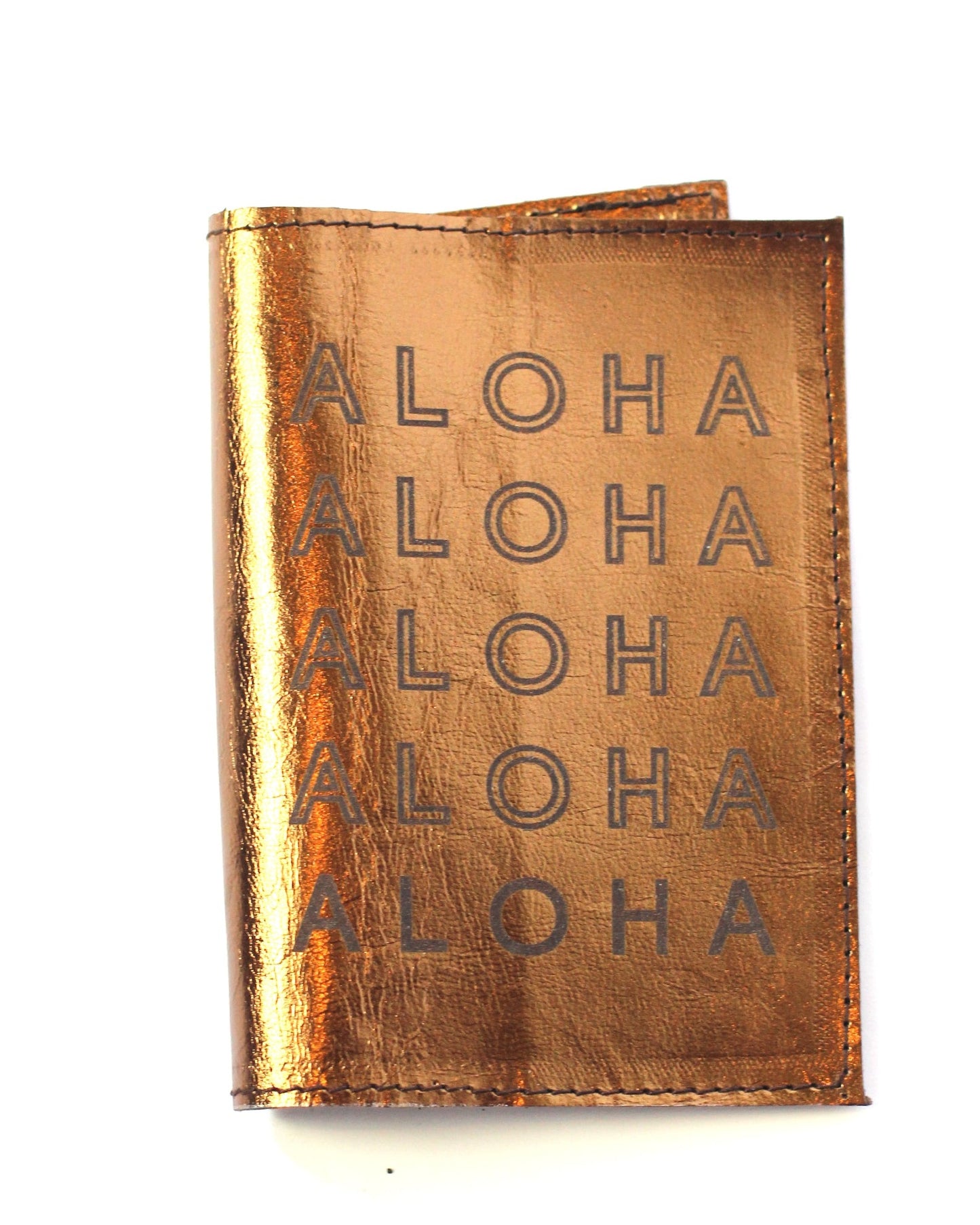 Leather Passport Holder | Infinity Aloha embossed | Assorted colors