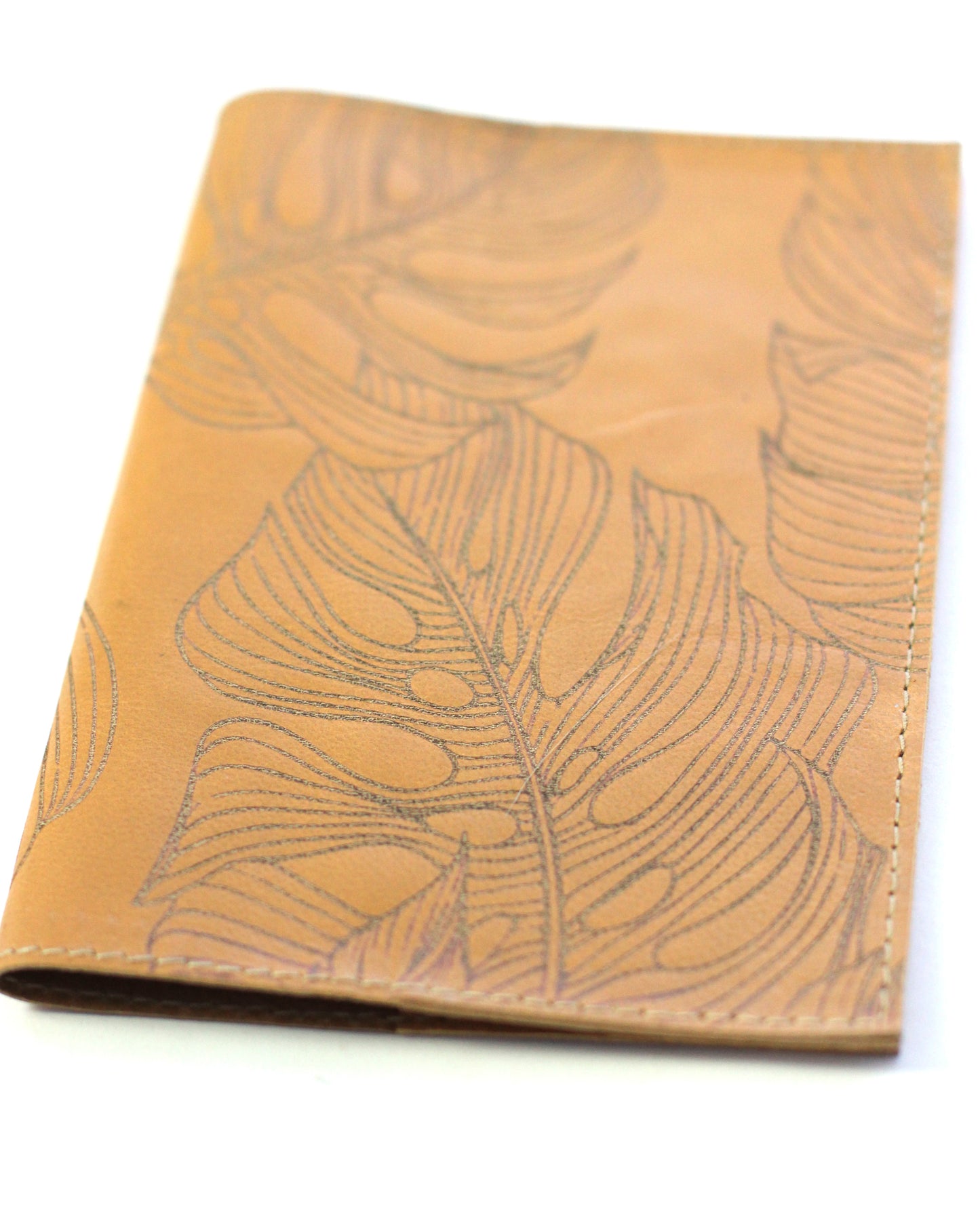 Leather Passport Holder | Monstera leaf embossed | Assorted colors