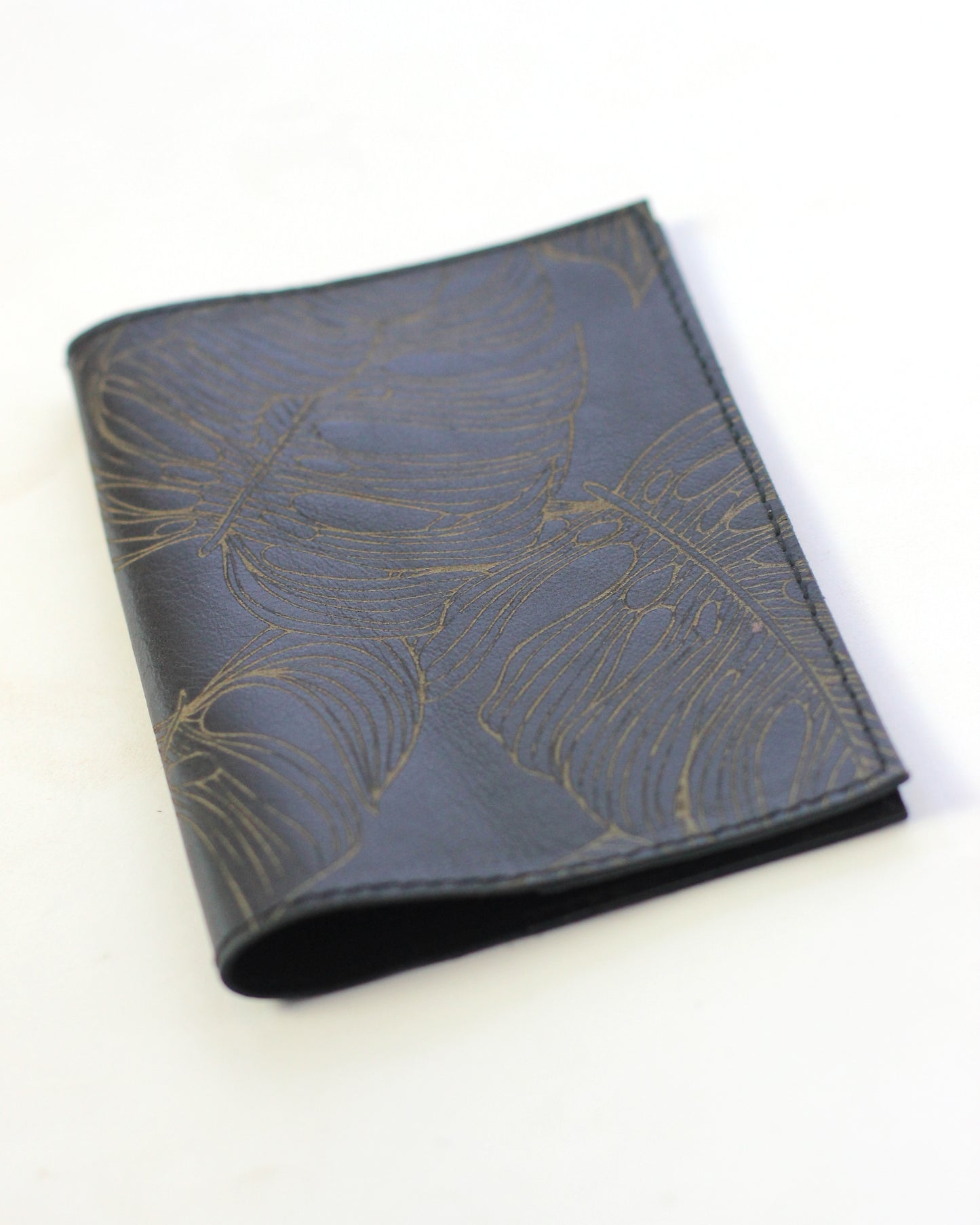 Leather Passport Holder | Monstera leaf embossed | Assorted colors