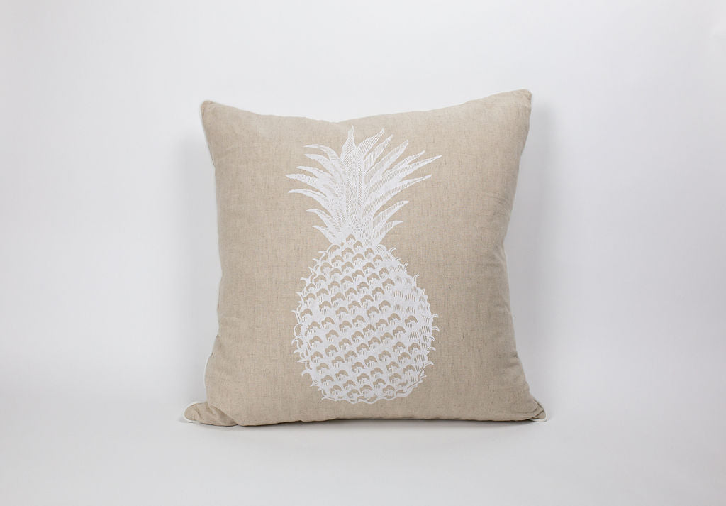 Maka Sea Linen Square Pillow | Large Pineapple