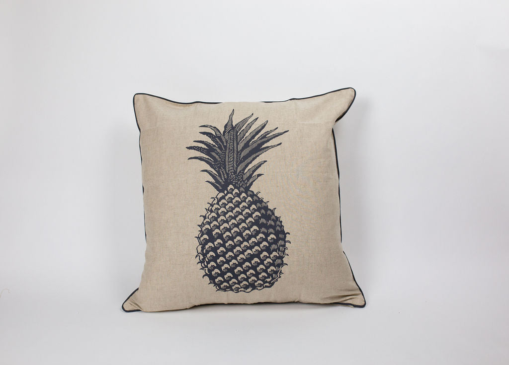 Maka Sea Linen Square Pillow | Large Pineapple