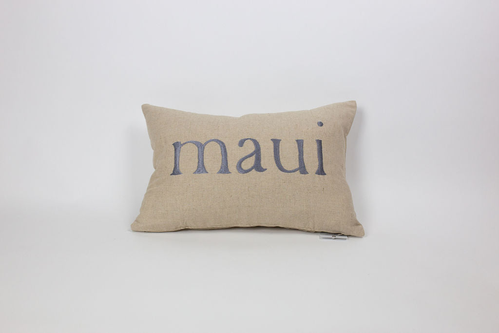 Maka Sea Linen Rectangle Pillow (Large) | Aloha and Maui (Two-sided)