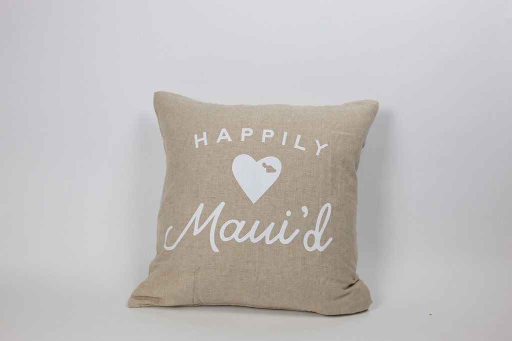 Maka Sea Screen-printed Linen Square Pillow | Wedding Collection