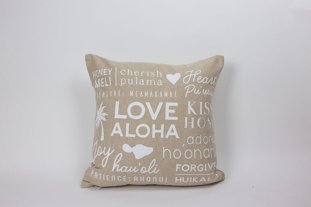 Maka Sea Screen-printed Linen Square Pillow | Wedding Collection