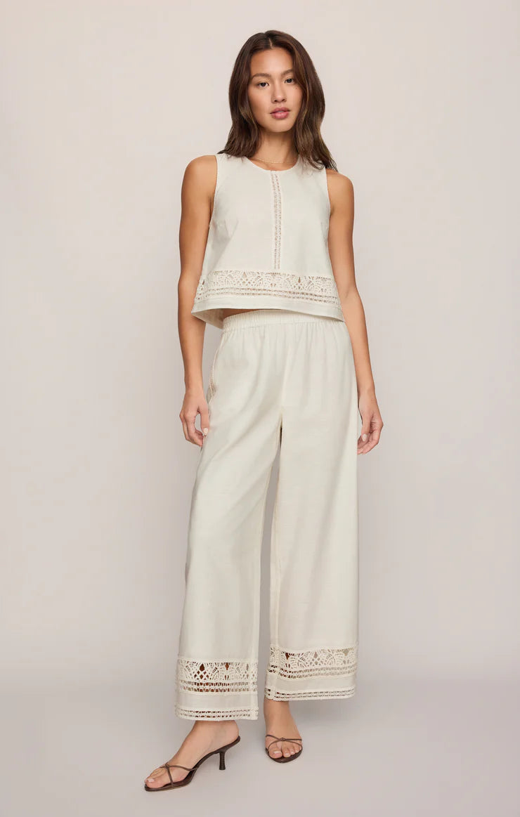Scout Embroidered Pants | White