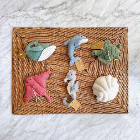 Felt Sea Animal Ornament - Set of 6
