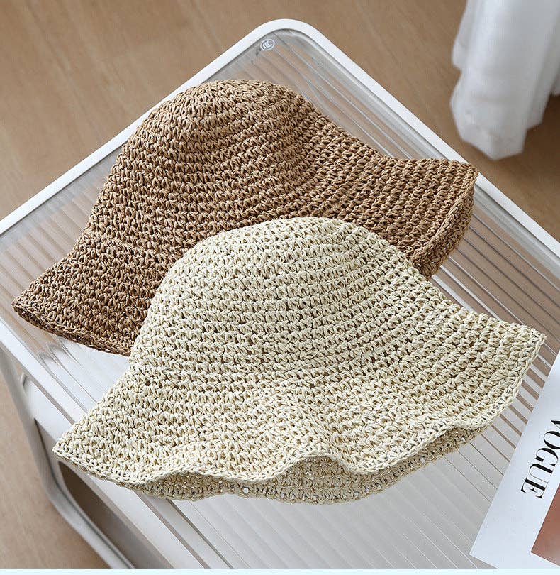 Trendy Wide Brim Woven Straw Sun Hat MK2COK6W6HAT56