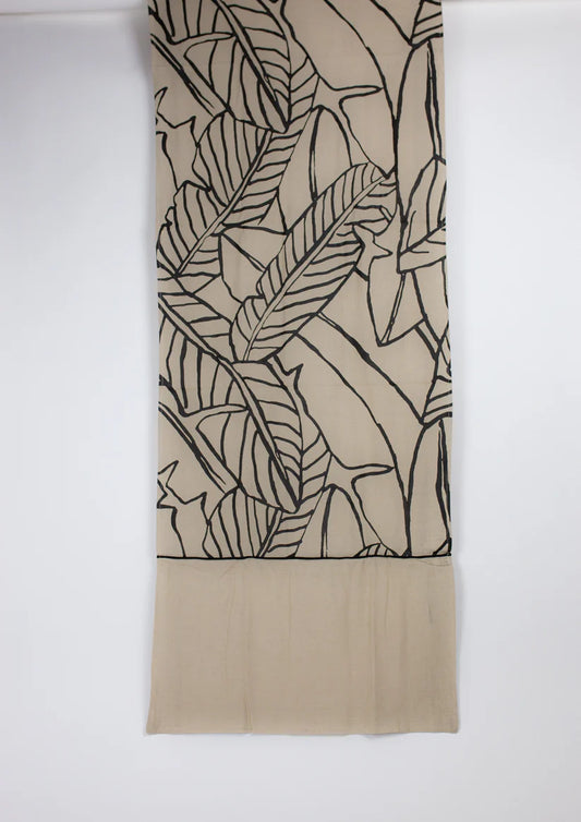 Banana Leaf Bed or Table Runner | Black or White Design