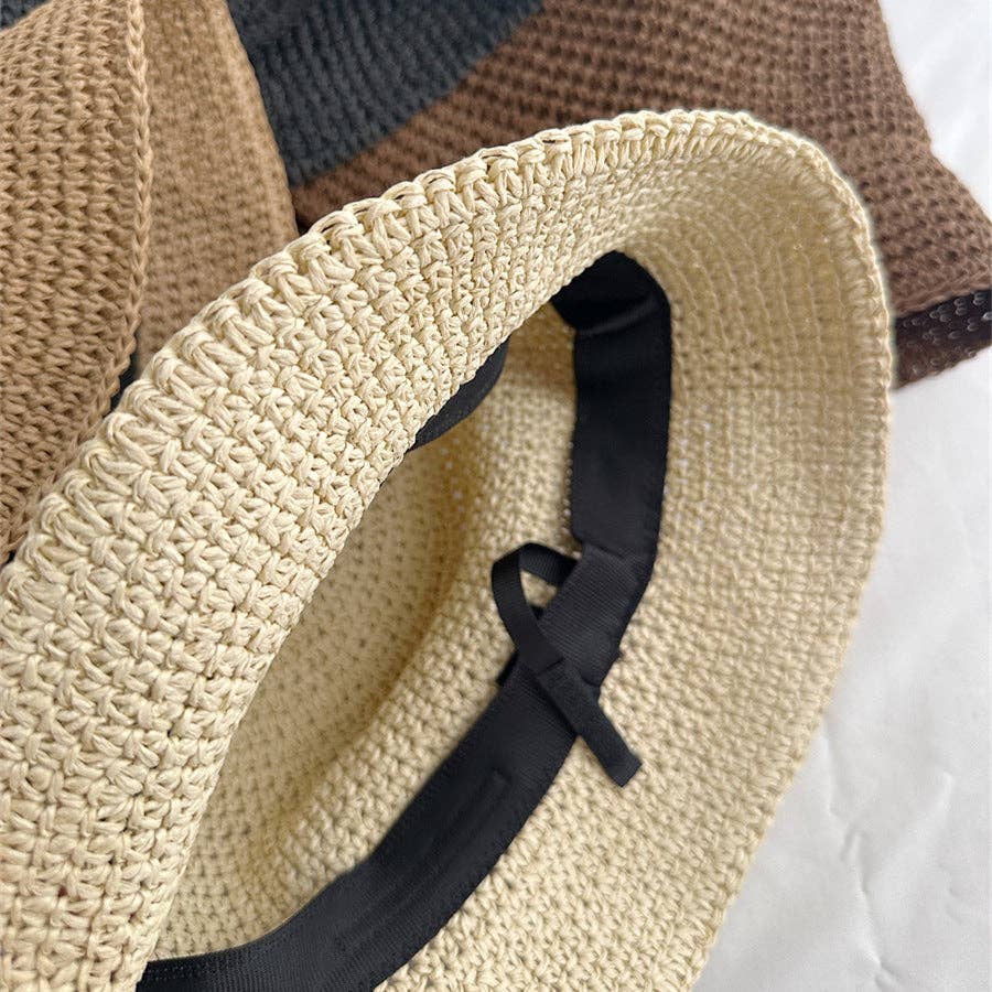 Minimalist Foldable Raffia Straw Bucket Hat MK2RTK6W6HAT181