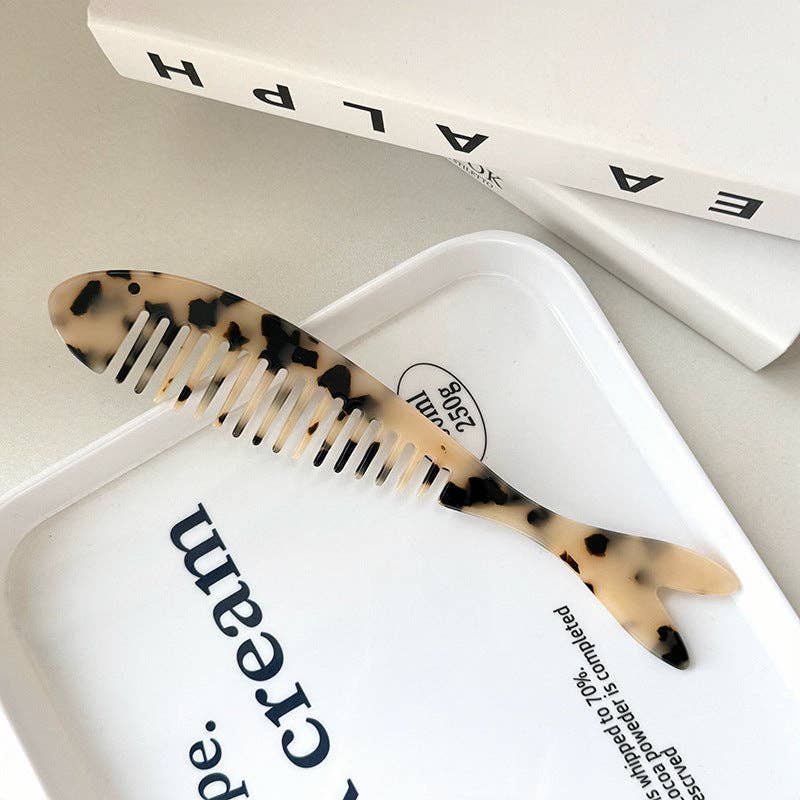 Chic Fish Shape Marble Acetate Portable Hair Combs MK2PPM6CT5CB54