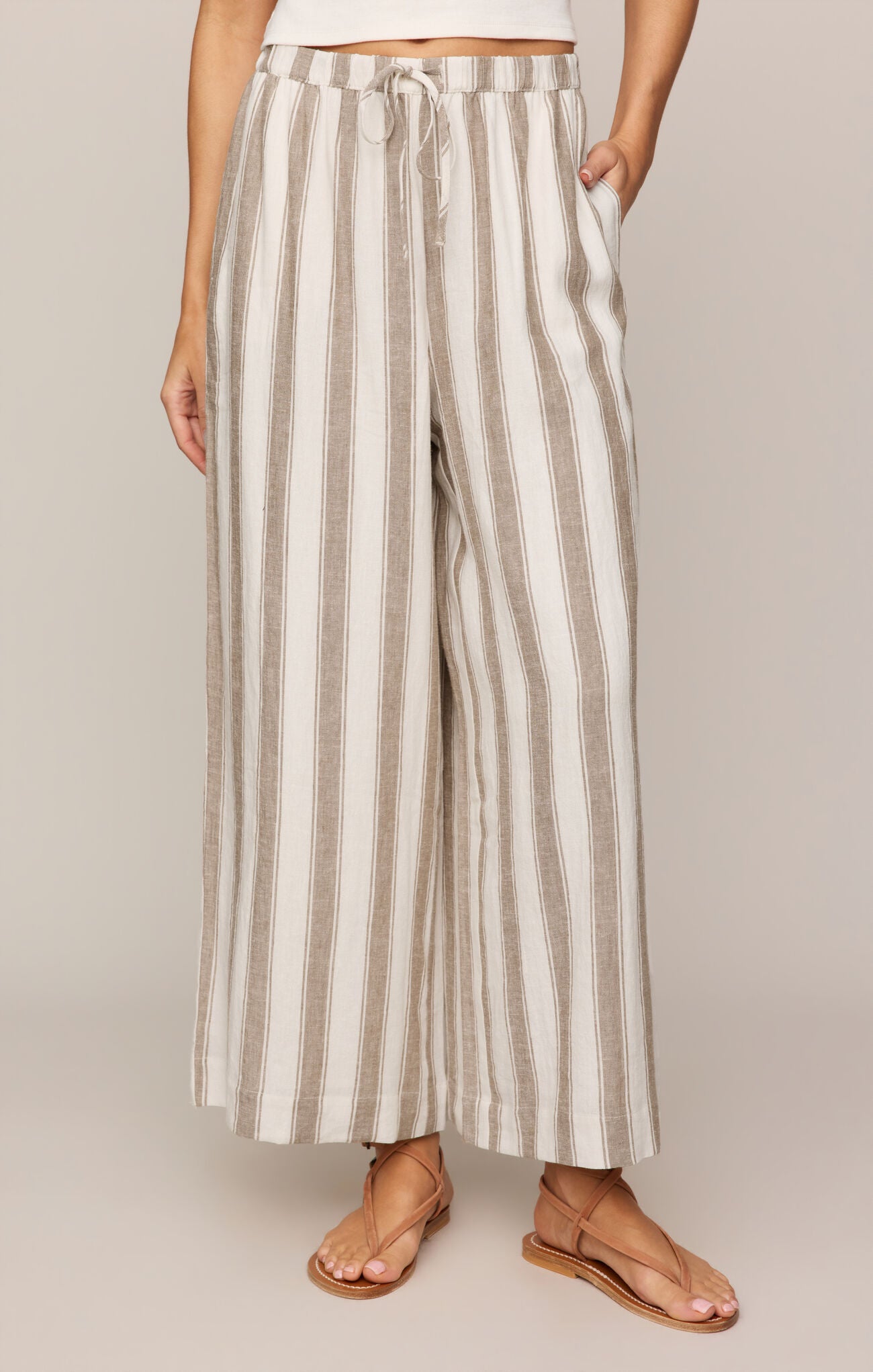 The Perfect Striped Pant | Light Toffee