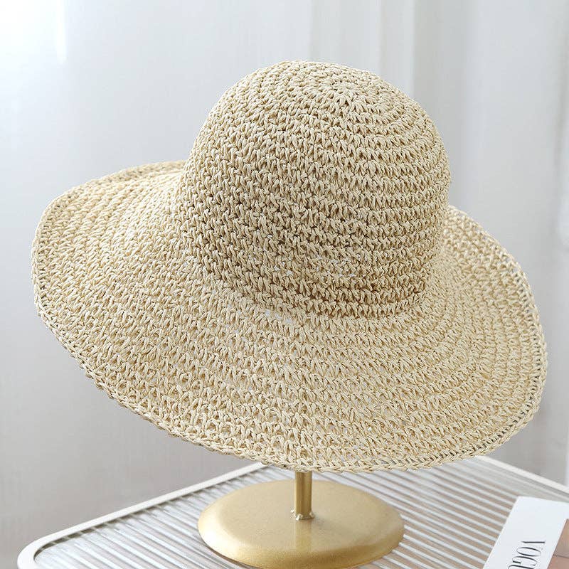 Trendy Wide Brim Woven Straw Sun Hat MK2COK6W6HAT56