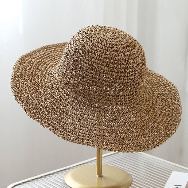 Trendy Wide Brim Woven Straw Sun Hat MK2COK6W6HAT56