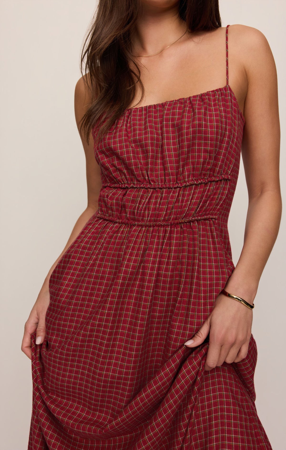 Evermore Plaid Midi Dress