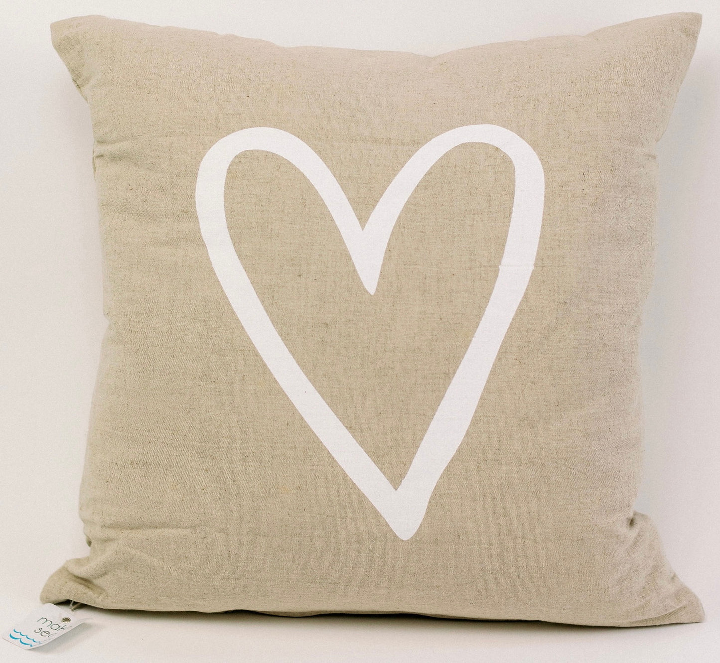 Maka Sea Screen-printed Linen Square Pillow | Wedding Collection