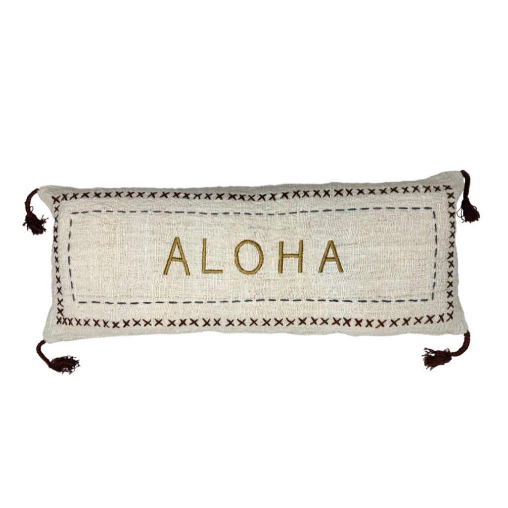 Maka Sea Textured Weave Lumbar Pillow | ALOHA