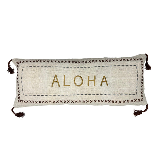 Maka Sea Textured Weave Lumbar Pillow | ALOHA