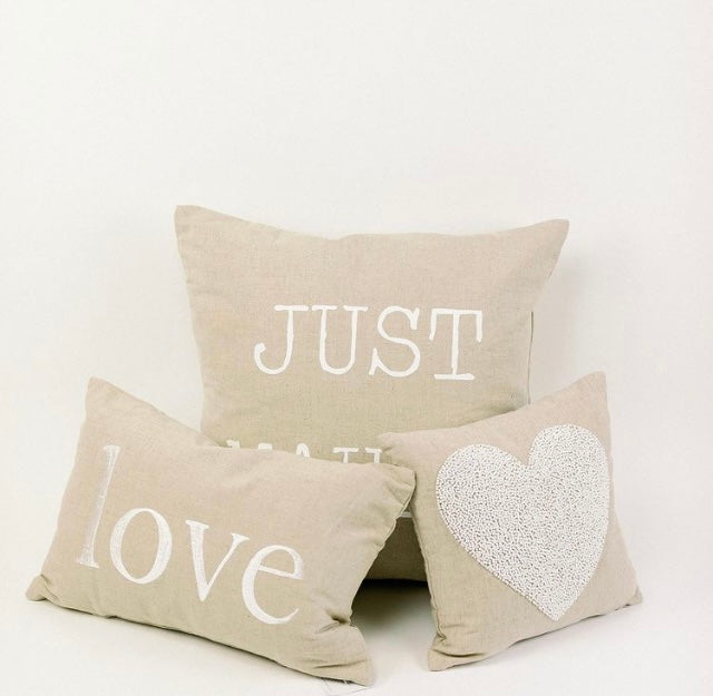 Maka Sea Screen-printed Linen Square Pillow | Wedding Collection