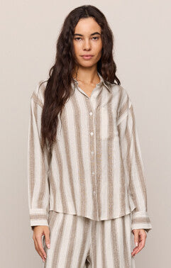 The Perfect Striped Shirt | Light Toffee
